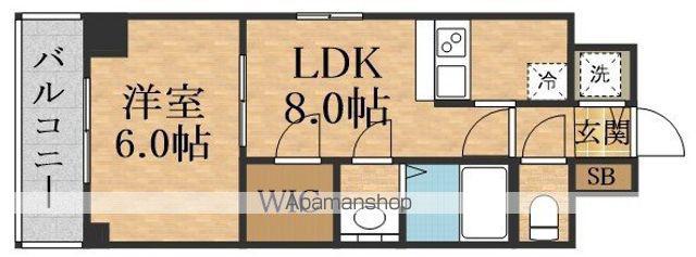 NORDEN TOWER SHIN-OSAKA ANNEX(1LDK/15階)の間取り写真