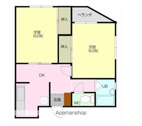 セキヤハイツ(2DK/2階)の間取り写真