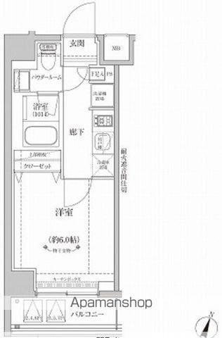 RELUXIA横濱元町(1K/3階)の間取り写真