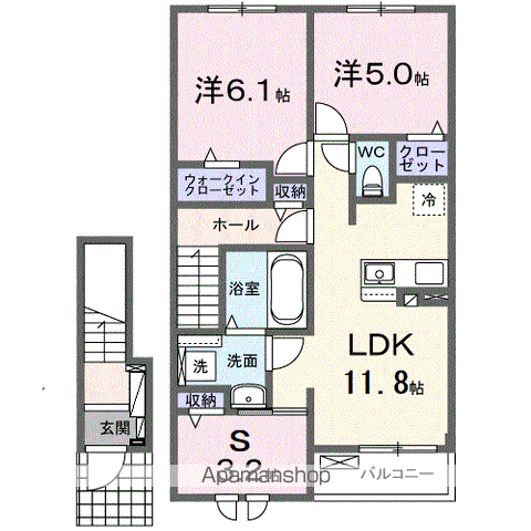 ブリーゼ メゾンⅡ(3LDK/2階)の間取り写真