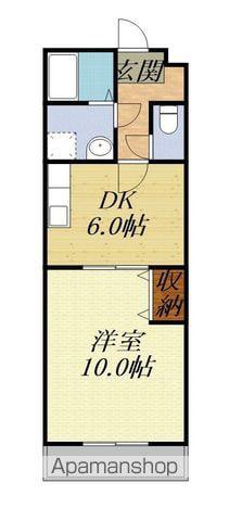 スプランドゥール半田山(1DK/4階)の間取り写真