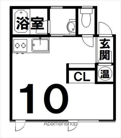 ガレットシュン(ワンルーム/2階)の間取り写真