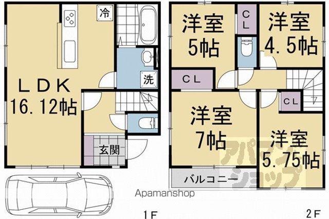 京阪電気鉄道宇治線 観月橋駅 徒歩10分 2階建 築1年(4LDK)の間取り写真