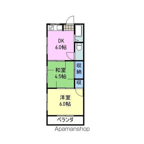 コーポ瑞穂(2DK/4階)の間取り写真