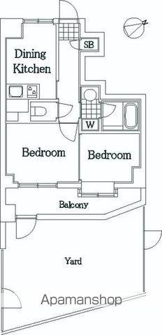 ライオンズマンション東四つ木(2DK/1階)の間取り写真