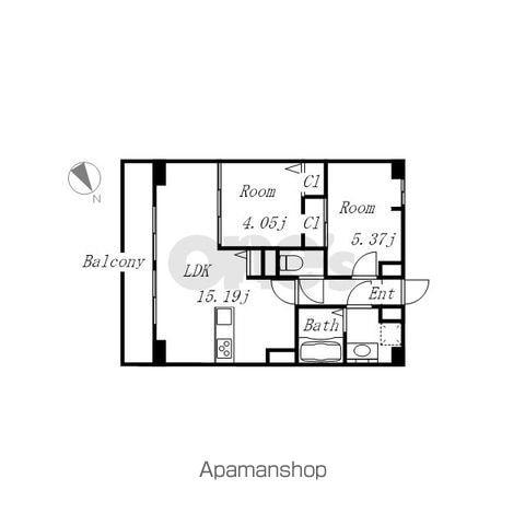 アプリーレ千代田(2LDK/12階)の間取り写真