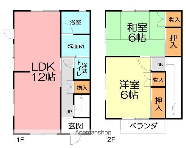 藤井テラスハウス(2LDK)の間取り写真