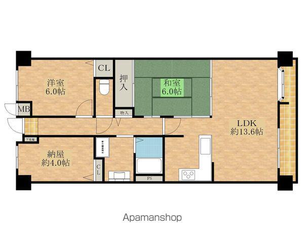 ファミール岸和田ステージ2(2SLDK/2階)の間取り写真