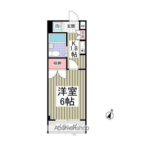 ホワイトピア Ⅰ(1K/3階)の間取り写真