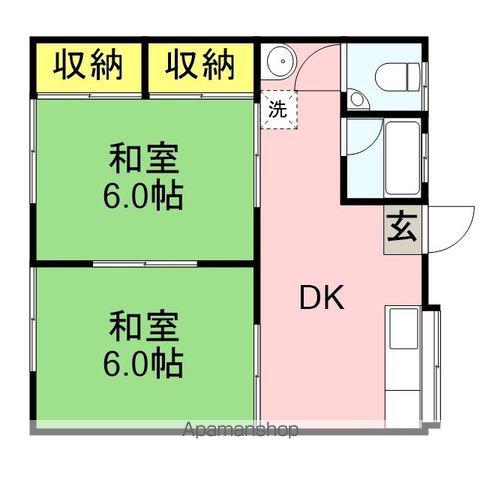 石崎コーポ(2DK/2階)の間取り写真