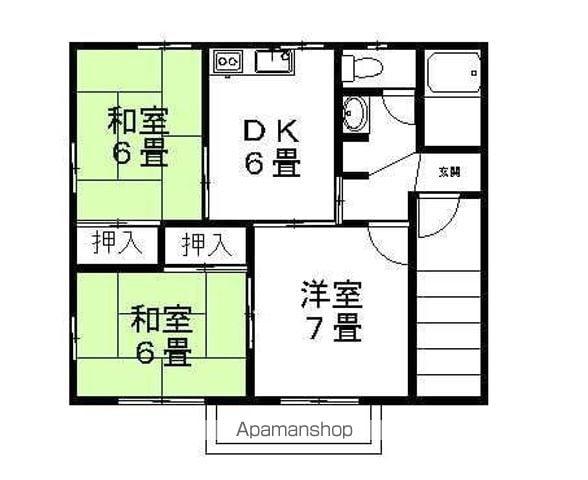 アップルヒルズA(3DK/2階)の間取り写真