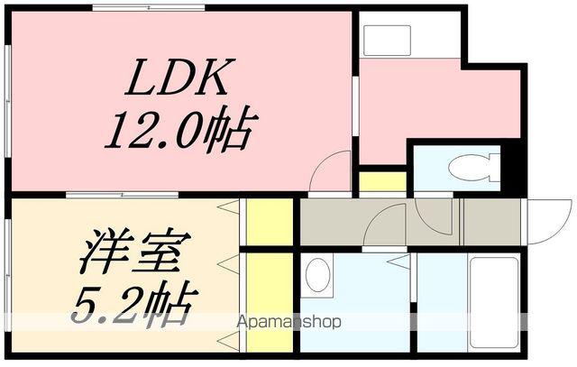 LIBERTY YUNOHAMA(1LDK/2階)の間取り写真