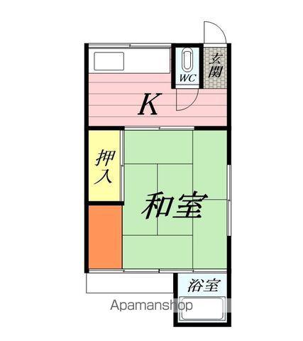 東海道本線 辻堂駅 徒歩16分 1階建 築69年(1K/1階)の間取り写真