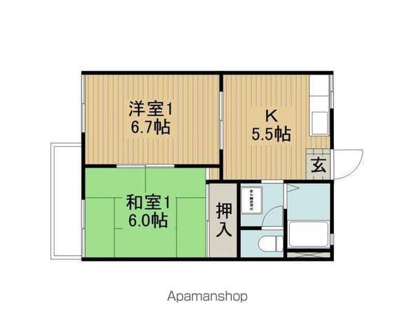 永和ハイツ(2K/2階)の間取り写真