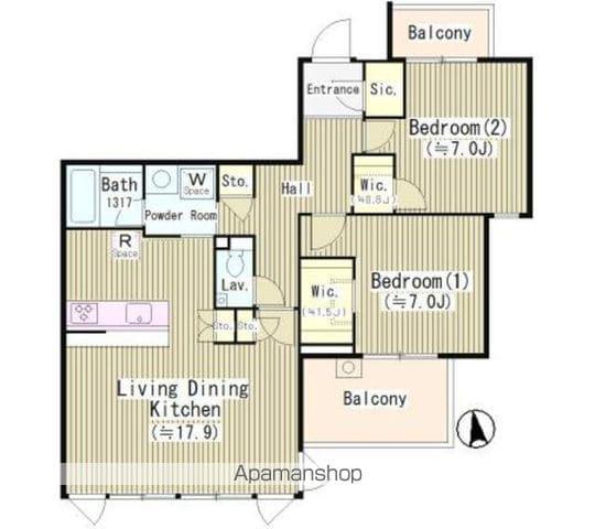 プロスペリテ(2LDK/3階)の間取り写真