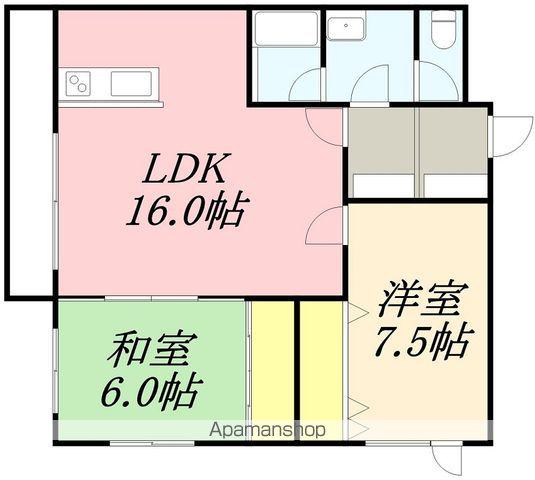 カームライフ五稜郭(2LDK/2階)の間取り写真