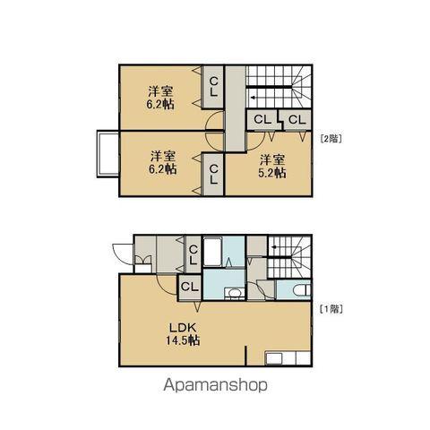 プリマ市民会館前(3LDK)の間取り写真