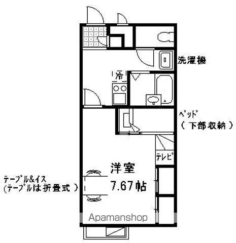 レオパレスファミーユⅡ(1K/1階)の間取り写真