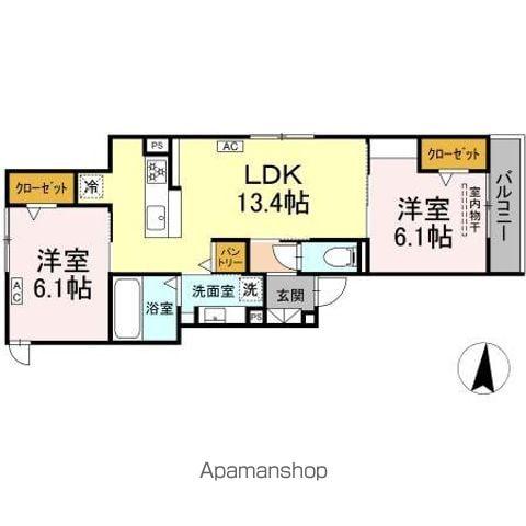 クレアクレール(2LDK/3階)の間取り写真