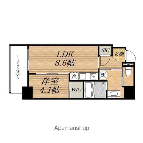 ADVANCE上町台シュタット(1LDK/10階)の間取り写真