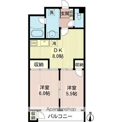 ロゼ下目黒(2DK/1階)の間取り写真