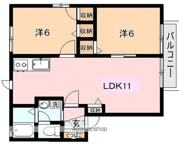 シャーメゾン川口C棟(2LDK/1階)の間取り写真