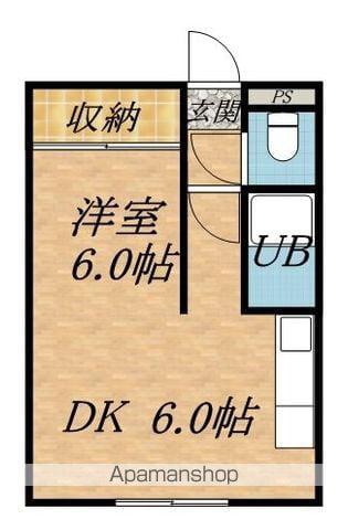 キャスティ86(1DK/2階)の間取り写真