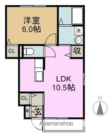 ソレジオコルテ(1LDK/2階)の間取り写真