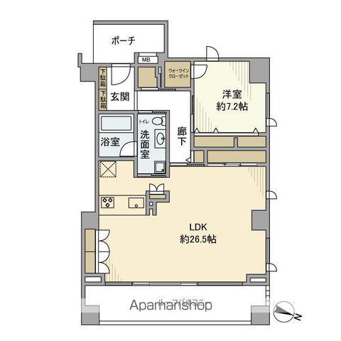 グランフォルム赤坂(1LDK/2階)の間取り写真
