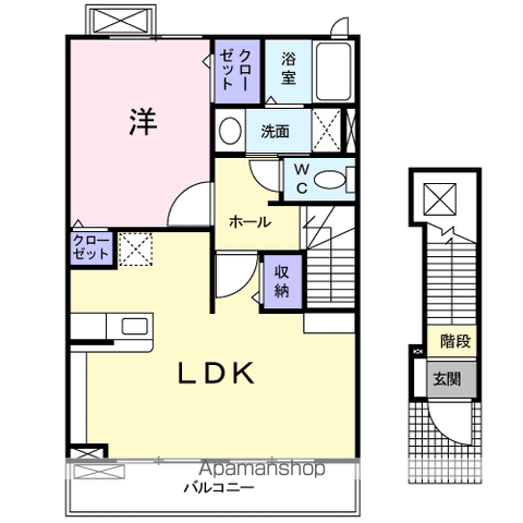 パークコートⅠ(1LDK/2階)の間取り写真