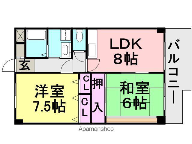メルクマ-ル大西(2LDK/5階)の間取り写真