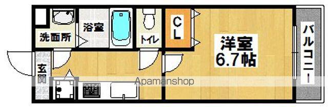 ピリアなかもず(1K/1階)の間取り写真