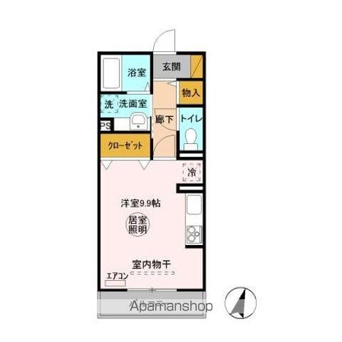 ルミウス A(ワンルーム/2階)の間取り写真