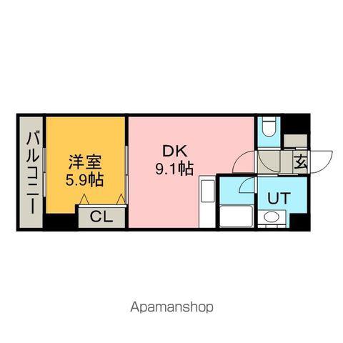 美工ビル(1LDK/4階)の間取り写真