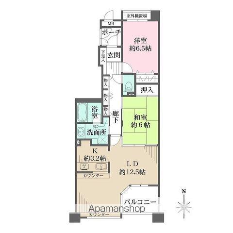 ファミール鶴舞(2LDK/4階)の間取り写真