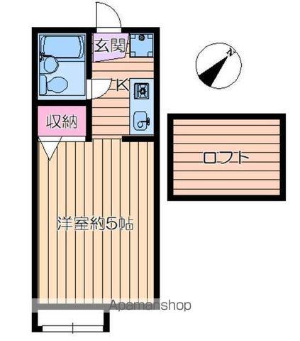 ベルフルール西綾瀬(ワンルーム/2階)の間取り写真