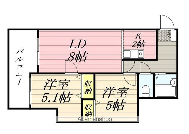 メゾン・ド・北円山(2LDK/13階)の間取り写真