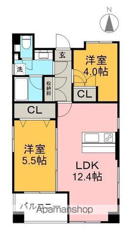 SINAJYURIME ALEO(2LDK/8階)の間取り写真
