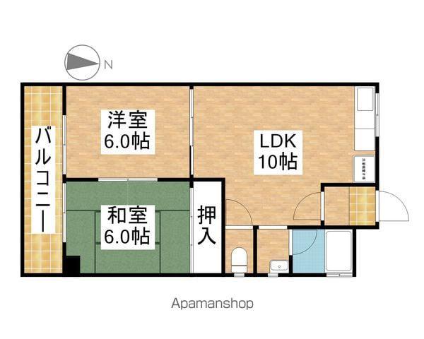 岩田ビル(2LDK/5階)の間取り写真