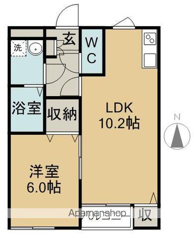 メゾンドゥ・レーヴありさ(1LDK/1階)の間取り写真