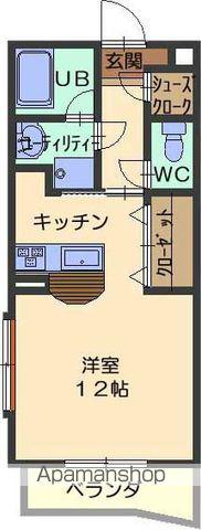 ケベルグ(ワンルーム/2階)の間取り写真