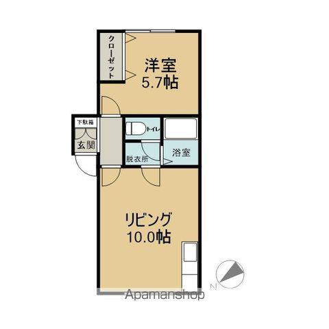 NEST ROOMⅡ(1LDK/2階)の間取り写真