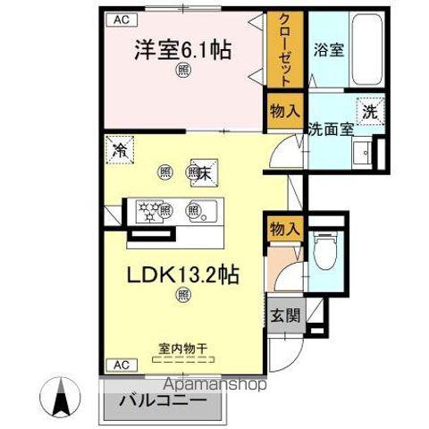 BENEII(1LDK/1階)の間取り写真