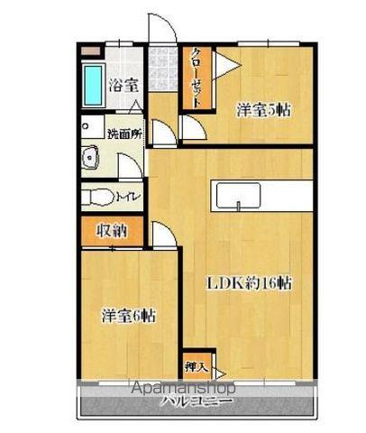 近藤コーポ(2LDK/3階)の間取り写真