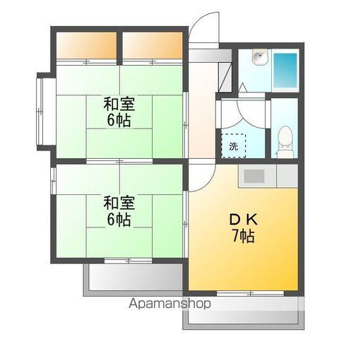 ルミナス河辺(2DK/3階)の間取り写真