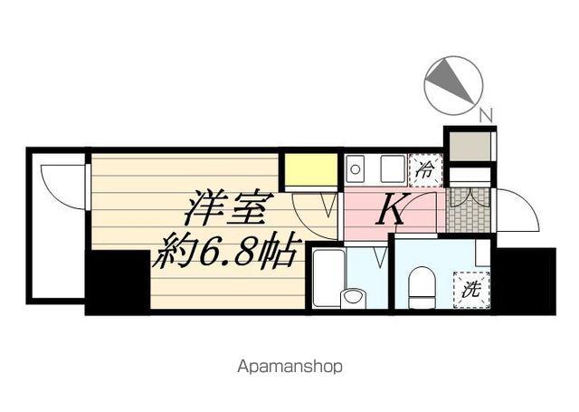 リヴシティ横浜東ベイサイド(1K/9階)の間取り写真