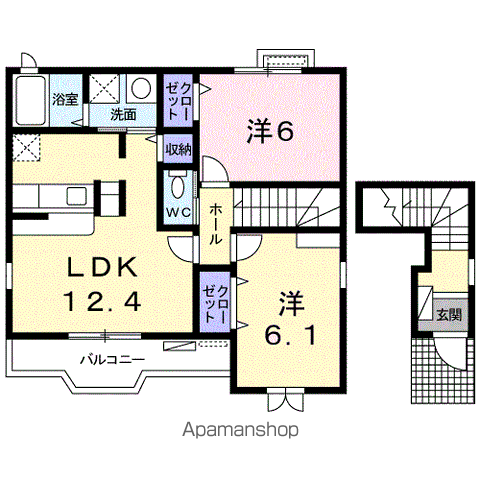 チェリッシュハウス(2LDK/2階)の間取り写真