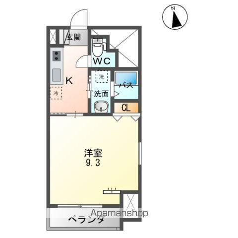 長町1丁目マンション(1K/7階)の間取り写真