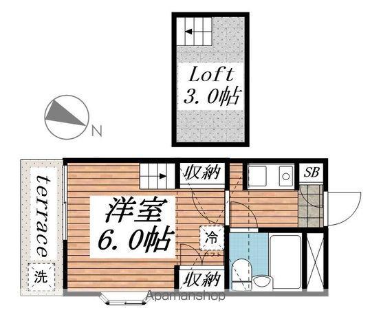 ジュネパレス市川第24-A(1K/1階)の間取り写真