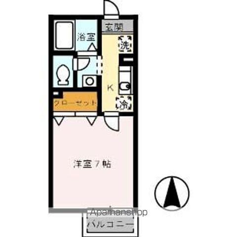 シャトレーワタナベⅡ(1K/1階)の間取り写真